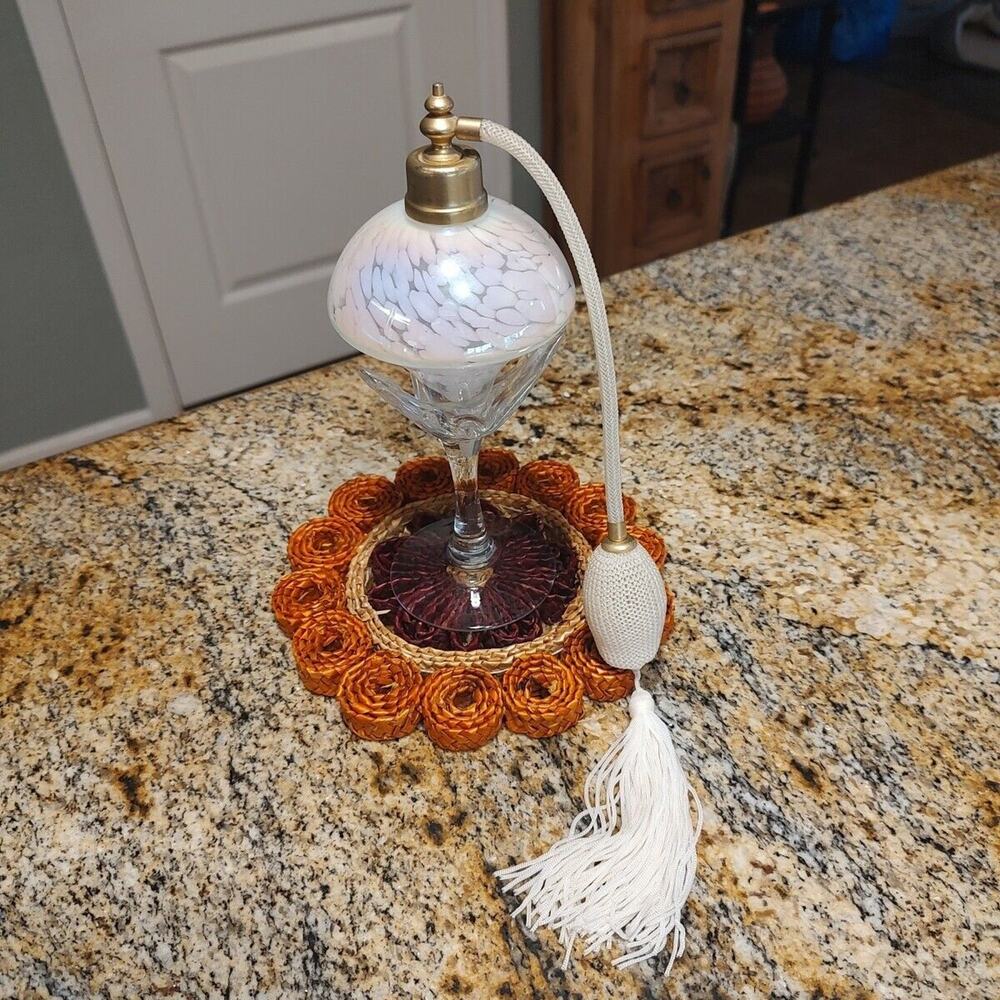 Crystal Perfume Bottle Atomizer Hand Blown Beautiful